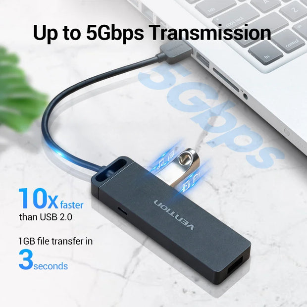 HUB USB 3.0 HUB USB 2.0 ADAPTATEUR MULTI-USB RÉPARTITEUR 4 PORTS HAUTE VITESSE AVEC PORT DE CHARGE MICRO USB