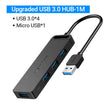 HUB USB 3.0 HUB USB 2.0 ADAPTATEUR MULTI-USB RÉPARTITEUR 4 PORTS HAUTE VITESSE AVEC PORT DE CHARGE MICRO USB