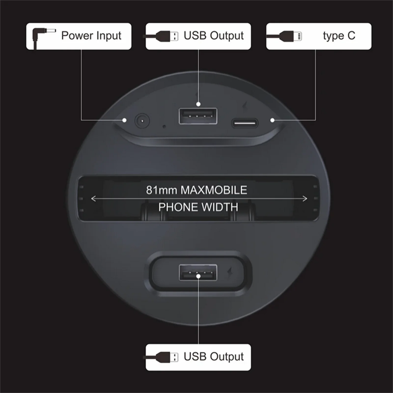 CHARGEUR SANS FIL POUR TÉLÉPHONE PORTABLE AVEC PORTE-GOBELET – ACCESSOIRE DE VOITURE DC12V 5A