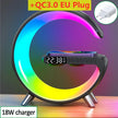 SUPPORT DE CHARGEUR SANS FIL MULTIFONCTION RÉVEIL HAUT-PARLEUR LUMIÈRE RGB AVEC APPLICATION STATION DE CHARGE RAPIDE