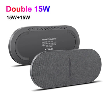 STATION DE CHARGE SANS FIL 2 EN 1 40W TAPIS DE CHARGE RAPIDE DOUBLE