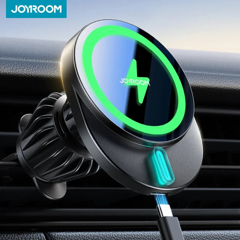 SUPPORT DE TÉLÉPHONE POUR VOITURE AVEC CHARGE SANS FIL 15W MONTURE MAGNÉTIQUE CHARGEUR DE VOITURE POUR GRILLE D’AÉRATION