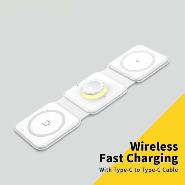 STATION DE CHARGE SANS FIL MAGNÉTIQUE 3 EN 1 POUR IPHONE APPLE WATCH AIRPODS
