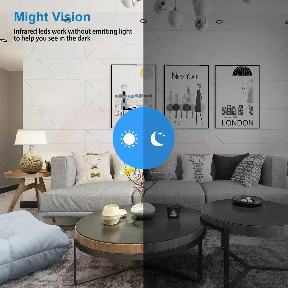 CAMÉRA MINI WIFI 1080P HD SÉCURITÉ INTÉRIEURE GRAND ANGLE PETITE CAMÉRA VISION NOCTURNE SURVEILLANCE MOUVEMENT MICROPHONE MONITEUR BÉBÉ