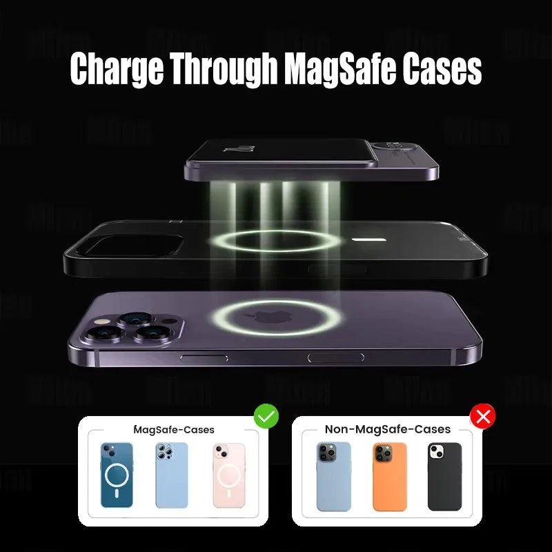 BATTERIE EXTERNE MAGNÉTIQUE MAGSAFE EN ALLIAGE 10000MAH