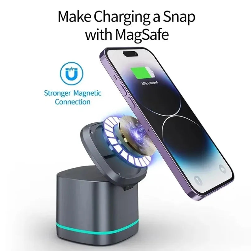 SUPPORT DE CHARGE SANS FIL MAGNÉTIQUE 3 EN 1 POUR MAGSAFE STATION DE CHARGE RAPIDE