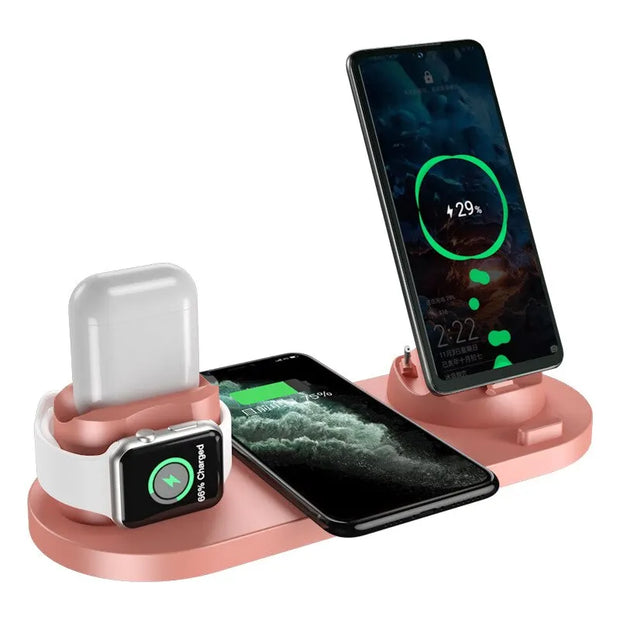 SUPPORT DE CHARGE SANS FIL 6 EN 1 STATION DE CHARGE RAPIDE