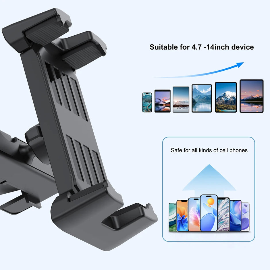 SUPPORT UNIVERSEL POUR TABLETTE DE VOITURE AVEC FIXATION SUR FENTE CD – SUPPORT AJUSTABLE POUR IPAD PRO/AIR/MINI