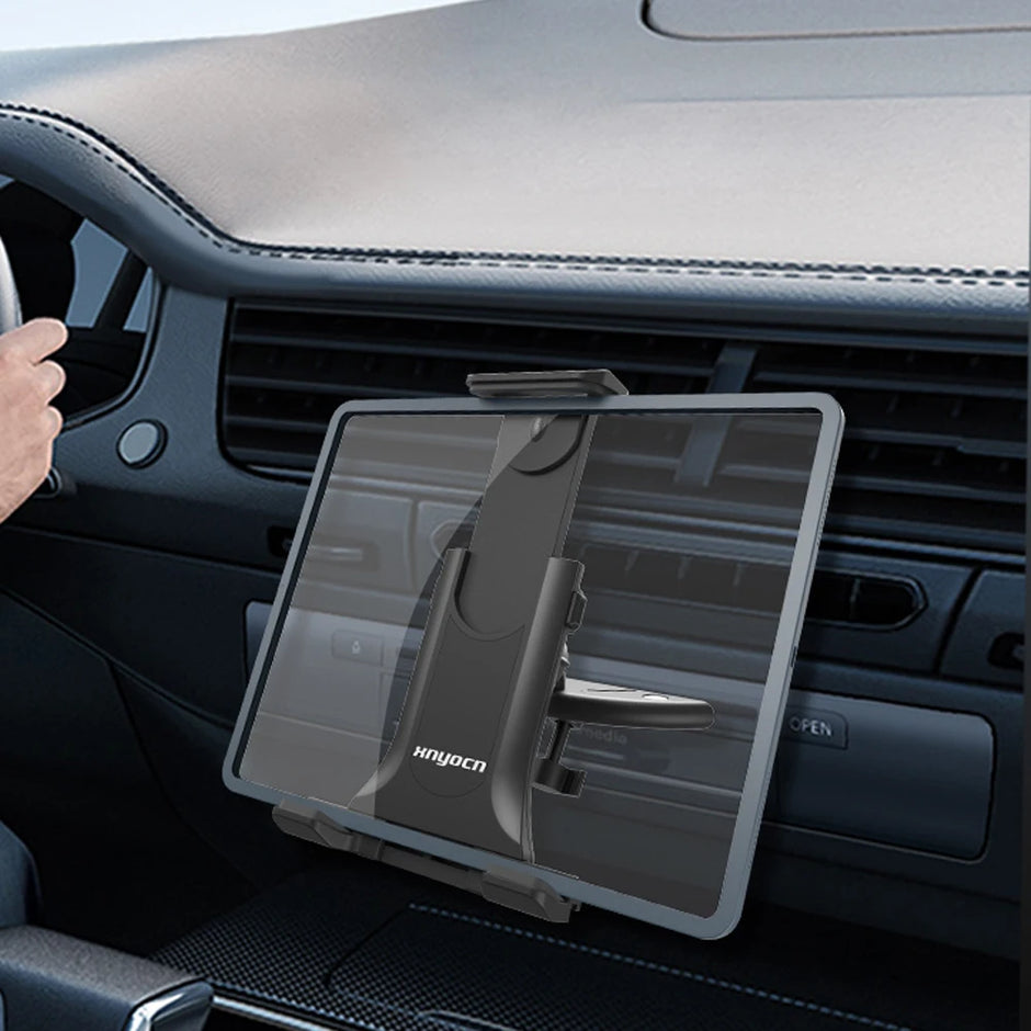 SUPPORT UNIVERSEL POUR TABLETTE DE VOITURE AVEC FIXATION SUR FENTE CD – SUPPORT AJUSTABLE POUR IPAD PRO/AIR/MINI