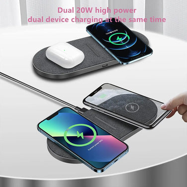 STATION DE CHARGE SANS FIL 2 EN 1 40W TAPIS DE CHARGE RAPIDE DOUBLE