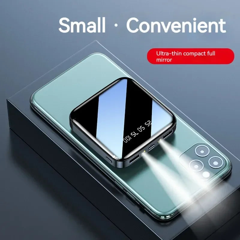 BATTERIE EXTERNE MINI 50000MAH CHARGEUR PORTABLE AVEC ÉCRAN MIROIR LED