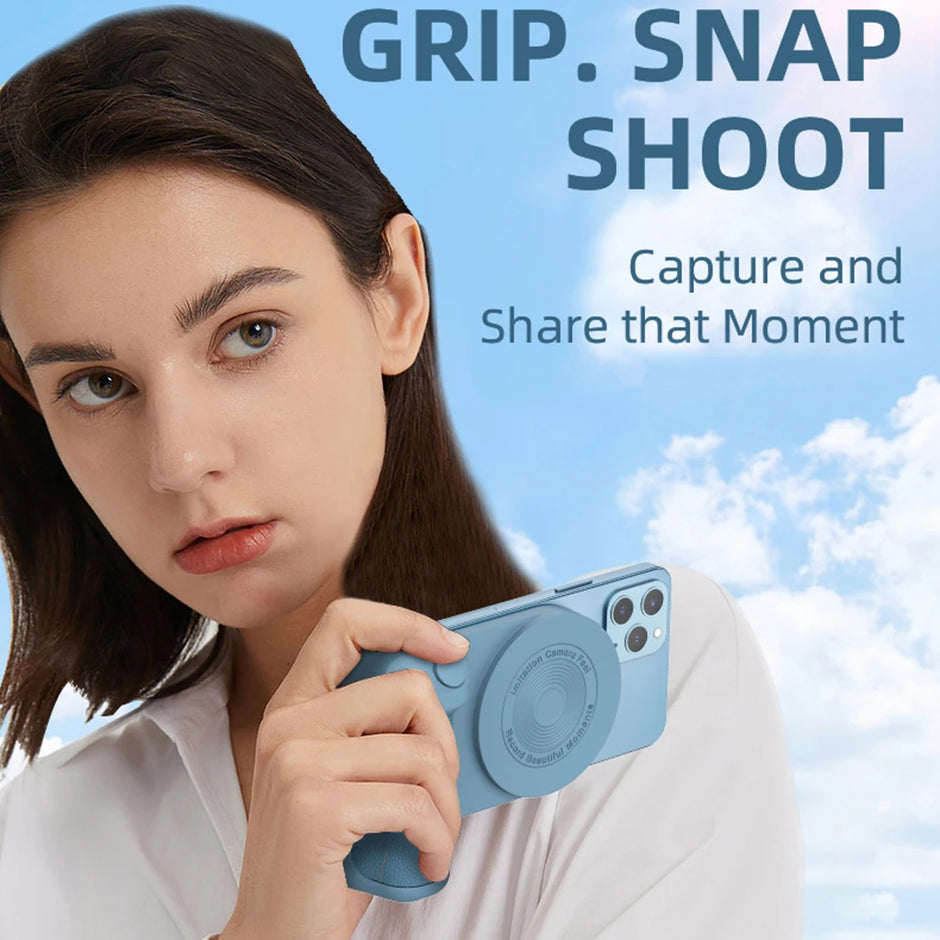 SUPPORT APPAREIL PHOTO 3 EN 1 AVEC POIGNÉE DE CHARGE MULTIFONCTIONNELLE MAGNÉTIQUE POUR SELFIE AVEC SUPPORT PHOTO BLUETOOTH COMPATIBLE ANTI-VIBRATION POUR ANDROID/IOS