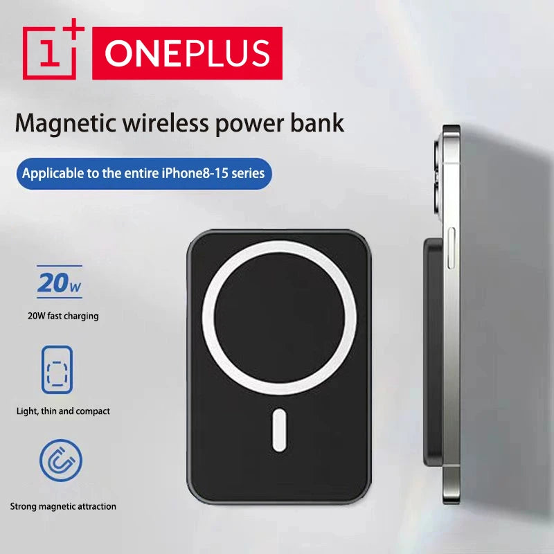 BANQUE D’ÉNERGIE SANS FIL MAGNÉTIQUE ONEPLUS 30000MAH BATTERIE EXTERNE COQUES CHARGEUR À CHARGE RAPIDE POUR TÉLÉPHONE MOBILE