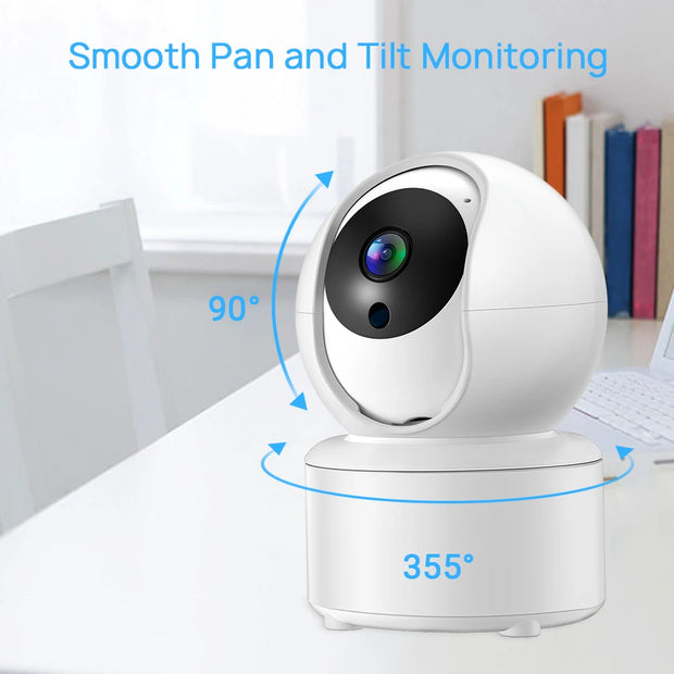 CAMÉRA DE SÉCURITÉ DOMESTIQUE WIFI 3MP 2K MINI CAMÉRA IP PTZ SUIVI AUTOMATIQUE AUDIO BIDIRECTIONNEL DÉTECTION DE MOUVEMENT
