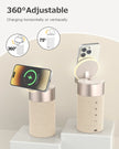 CHARGEUR SANS FIL MULTIFONCTION MAGNÉTIQUE AVEC HAUT-PARLEUR BLUETOOTH ET RÉVEIL