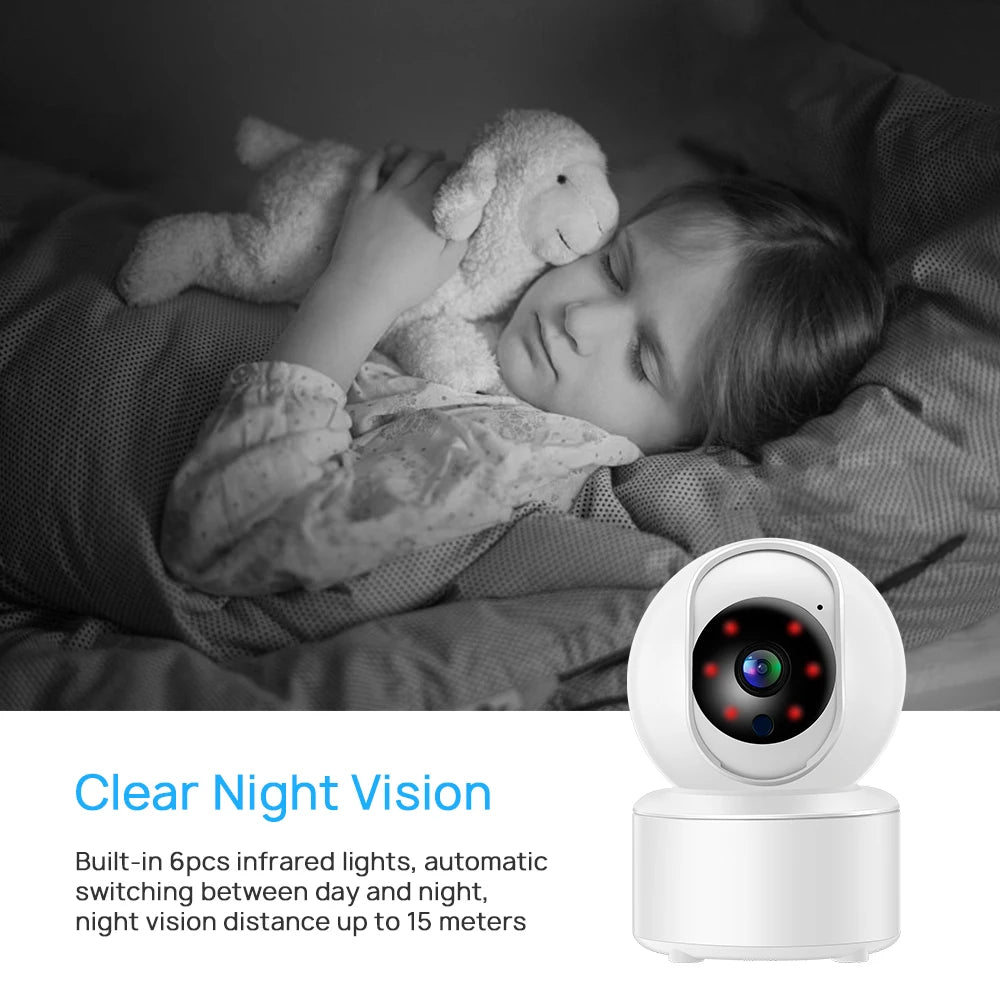 CAMÉRA DE SÉCURITÉ DOMESTIQUE WIFI 3MP 2K MINI CAMÉRA IP PTZ SUIVI AUTOMATIQUE AUDIO BIDIRECTIONNEL DÉTECTION DE MOUVEMENT
