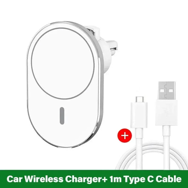 CHARGEUR SANS FIL MAGNÉTIQUE POUR VOITURE MAGSAFE POUR TÉLÉPHONE PORTABLE SUPPORT DE TÉLÉPHONE POUR GRILLE D’AÉRATION