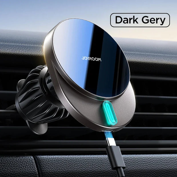 SUPPORT DE TÉLÉPHONE POUR VOITURE AVEC CHARGE SANS FIL 15W MONTURE MAGNÉTIQUE CHARGEUR DE VOITURE POUR GRILLE D’AÉRATION