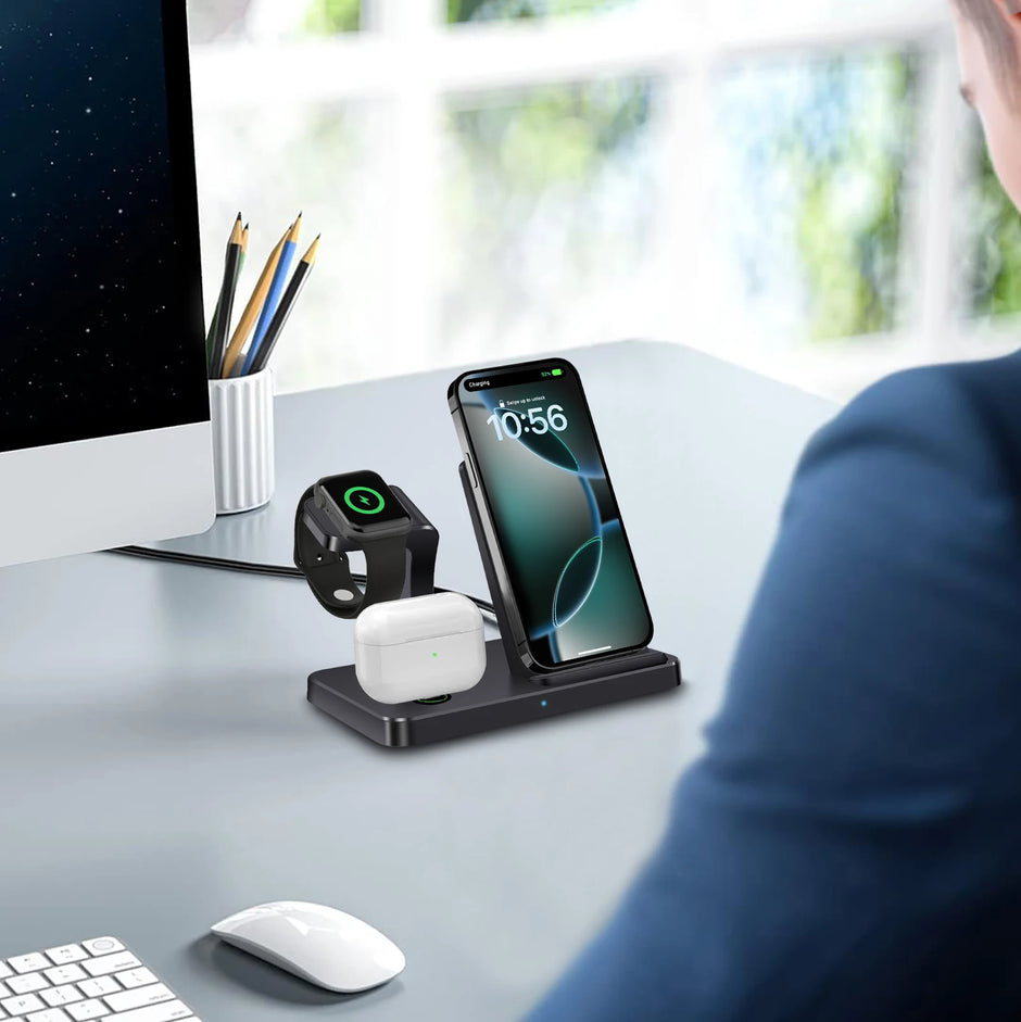 SUPPORT DE CHARGEUR SANS FIL 3 EN 1 STATION DE CHARGE RAPIDE