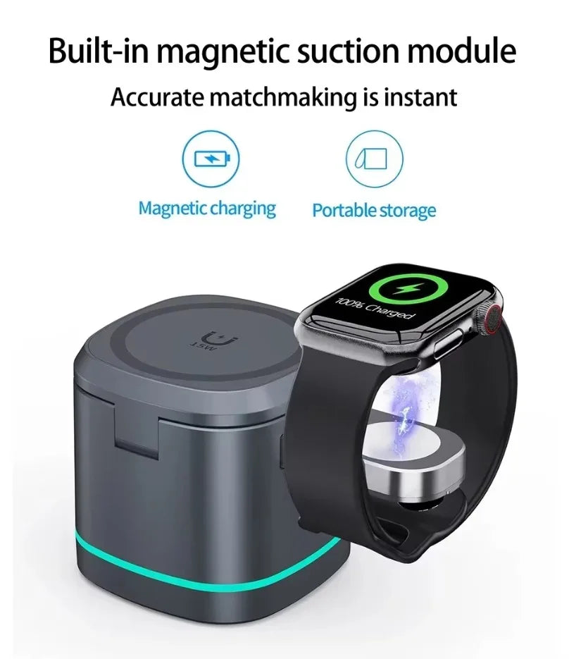 SUPPORT DE CHARGE SANS FIL MAGNÉTIQUE 3 EN 1 POUR MAGSAFE STATION DE CHARGE RAPIDE