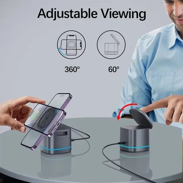 SUPPORT DE CHARGE SANS FIL MAGNÉTIQUE 3 EN 1 POUR MAGSAFE STATION DE CHARGE RAPIDE