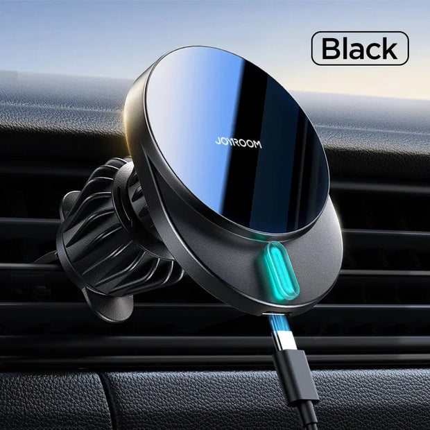 SUPPORT DE TÉLÉPHONE POUR VOITURE AVEC CHARGE SANS FIL 15W MONTURE MAGNÉTIQUE CHARGEUR DE VOITURE POUR GRILLE D’AÉRATION