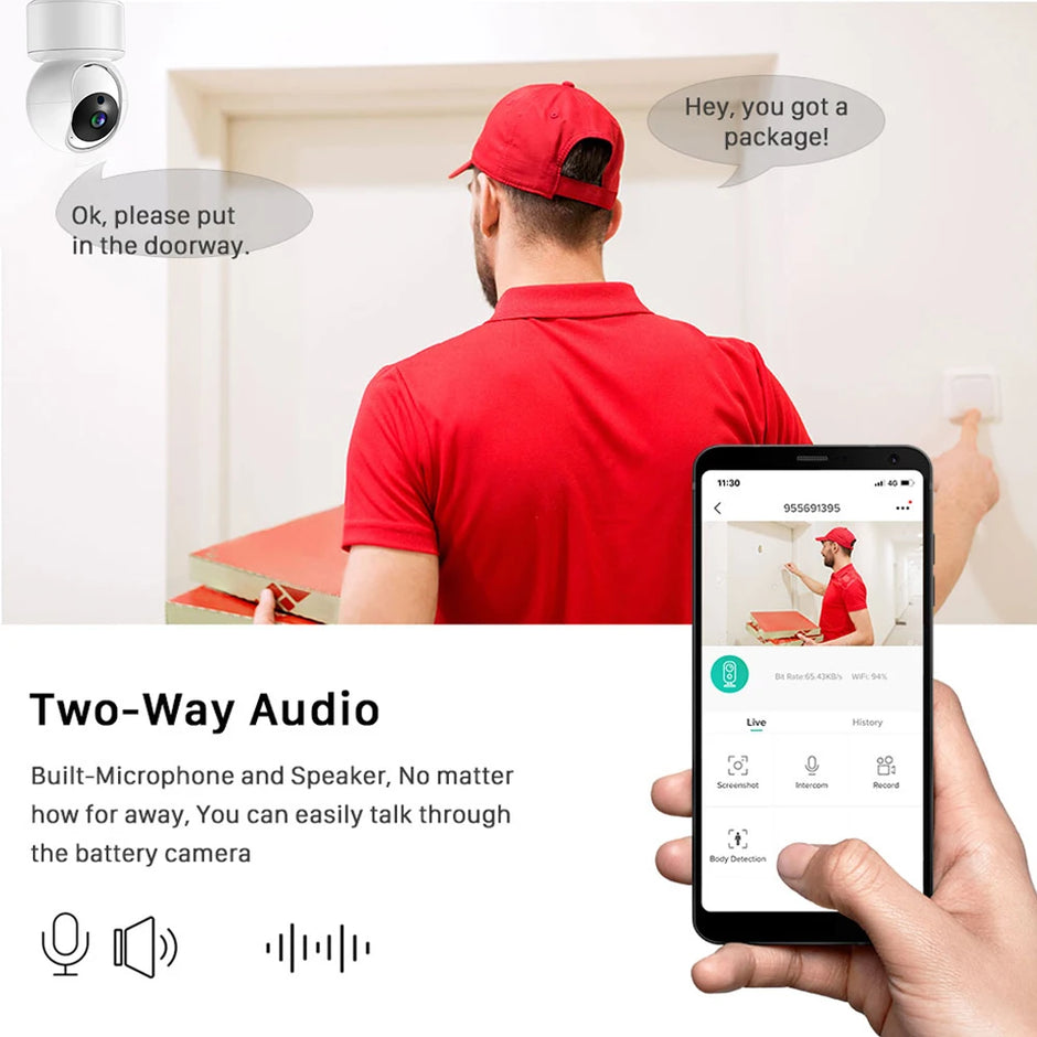 CAMÉRA DE SÉCURITÉ DOMESTIQUE WIFI 3MP 2K MINI CAMÉRA IP PTZ SUIVI AUTOMATIQUE AUDIO BIDIRECTIONNEL DÉTECTION DE MOUVEMENT