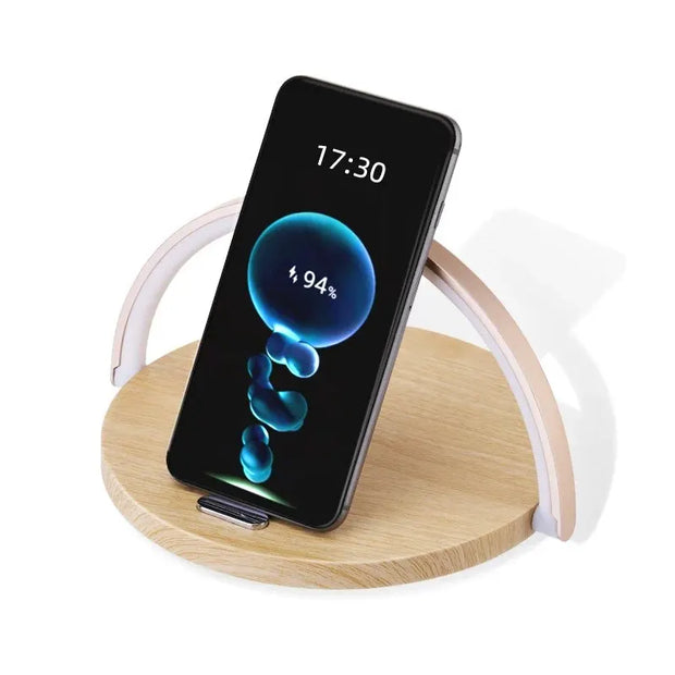 STATION DE CHARGE SANS FIL MULTIFONCTION AVEC SUPPORT TAPIS LAMPE DE BUREAU LED LAMPE DE NUIT TACTILE 10W CHARGE RAPIDE