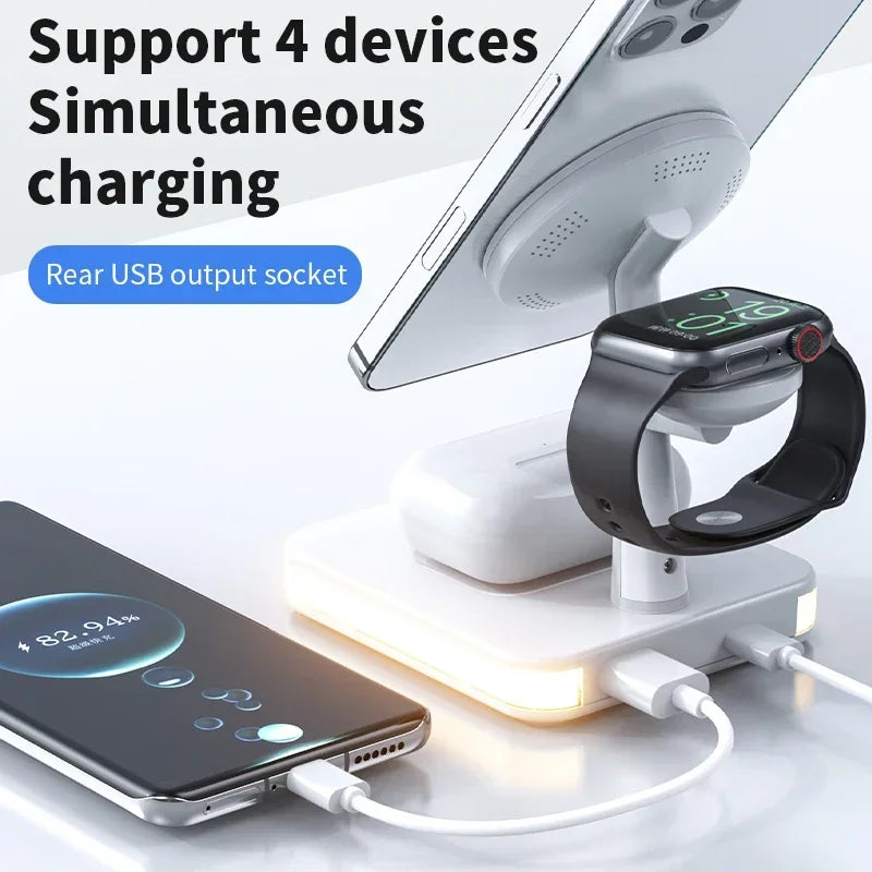 SUPPORT DE CHARGEURS RAPIDES SANS FIL MAGNÉTIQUES 30W 3 EN 1