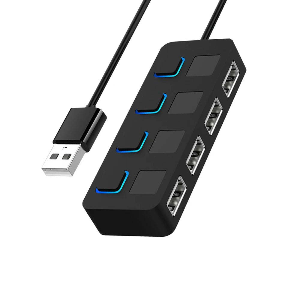 HUB USB 2.0 MULTI-USB RÉPARTITEUR 4 PORTS EXTENSEUR POUR CLÉS USB POUR ORDINATEUR PORTABLE ET PC