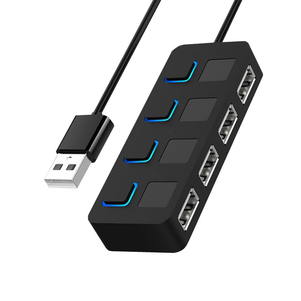 HUB USB 2.0 MULTI-USB RÉPARTITEUR 4 PORTS EXTENSEUR POUR CLÉS USB POUR ORDINATEUR PORTABLE ET PC