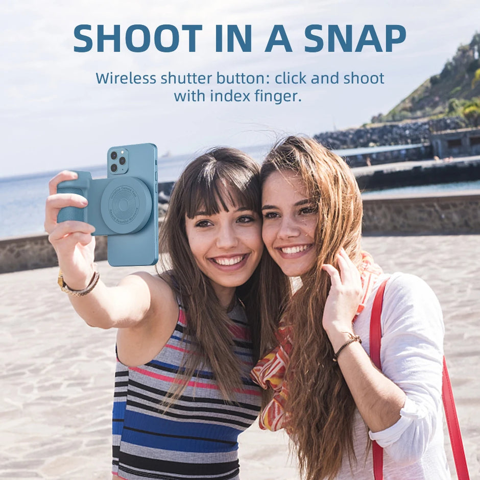 SUPPORT APPAREIL PHOTO 3 EN 1 AVEC POIGNÉE DE CHARGE MULTIFONCTIONNELLE MAGNÉTIQUE POUR SELFIE AVEC SUPPORT PHOTO BLUETOOTH COMPATIBLE ANTI-VIBRATION POUR ANDROID/IOS