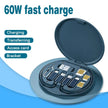 BOÎTIER DE RANGEMENT POUR ENSEMBLE DE CÂBLES DE DONNÉES MINI 60W CHARGE RAPIDE CÂBLE DE DONNÉES MULTIFONCTION