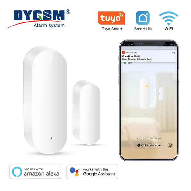 CAPTEUR DE PORTE INTELLIGENT WIFI CONTRÔLE VIA APPLICATION DOMOTIQUE NOTIFICATION COMPATIBLE AVEC ALEXA GOOGLE HOME