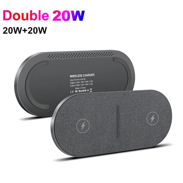 STATION DE CHARGE SANS FIL 2 EN 1 40W TAPIS DE CHARGE RAPIDE DOUBLE