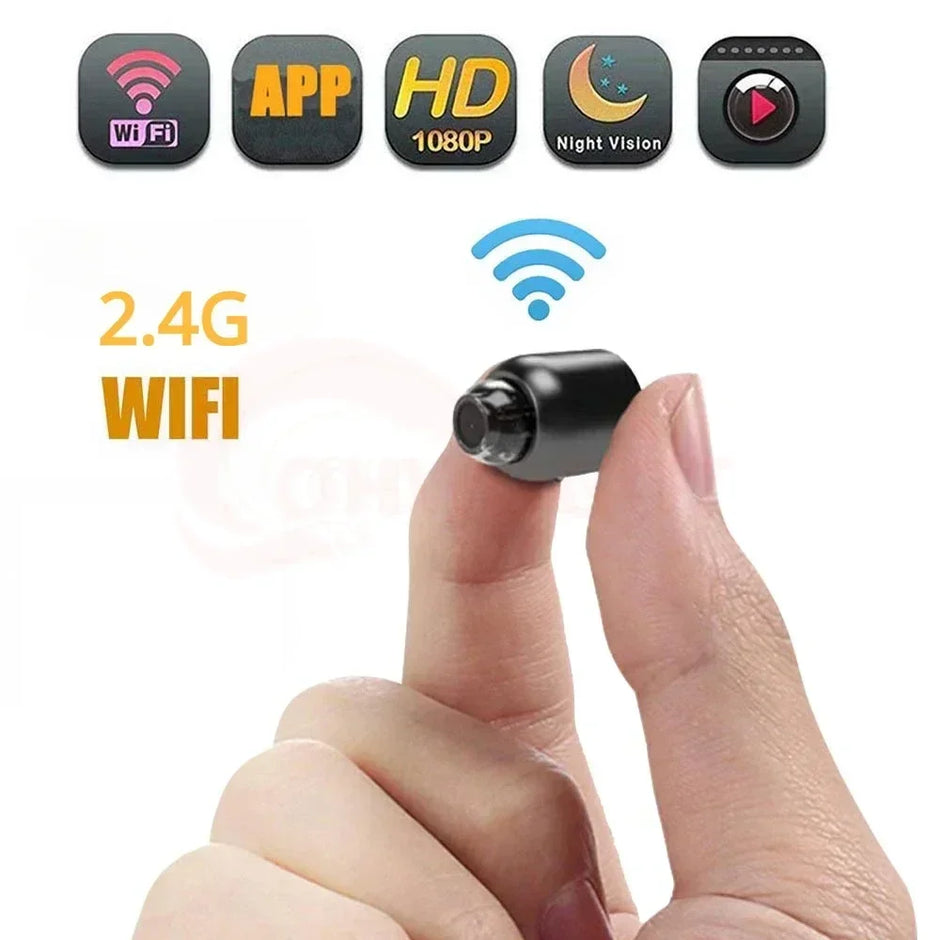 CAMÉRA MINI WIFI 1080P HD SÉCURITÉ INTÉRIEURE GRAND ANGLE PETITE CAMÉRA VISION NOCTURNE SURVEILLANCE MOUVEMENT MICROPHONE MONITEUR BÉBÉ