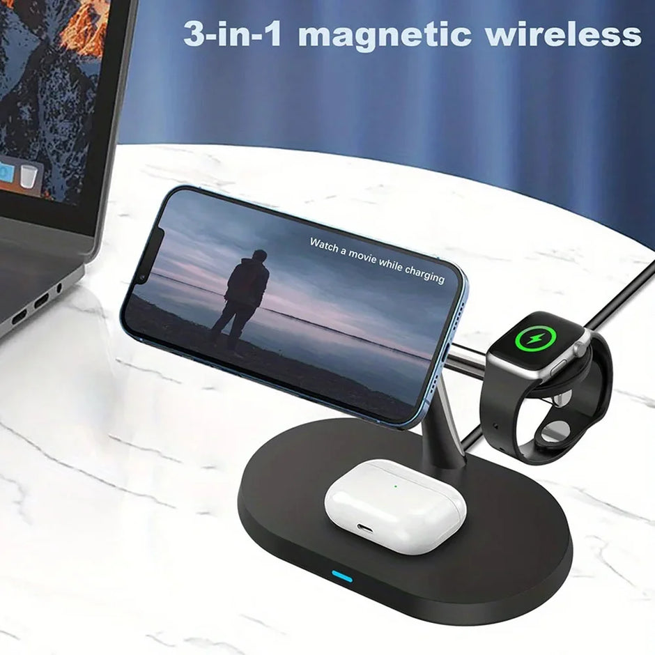 SUPPORT DE CHARGEUR SANS FIL MAGNÉTIQUE 3 EN 1