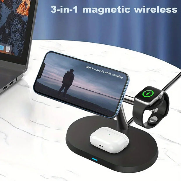 SUPPORT DE CHARGEUR SANS FIL MAGNÉTIQUE 3 EN 1