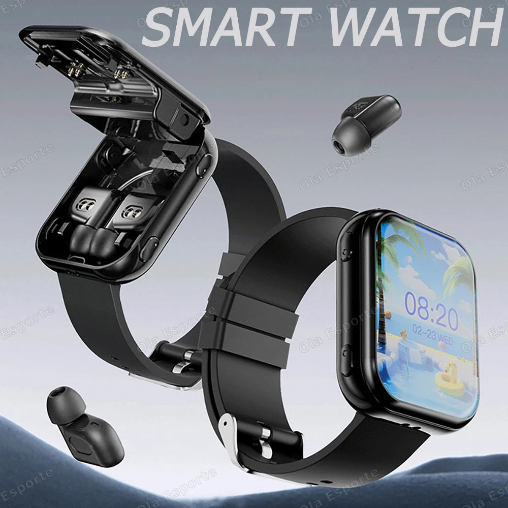 MONTRE CONNECTÉE 2 EN 1 AVEC ÉCOUTEURS BLUETOOTH ET SURVEILLANCE DE LA SANTÉ