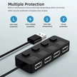 HUB USB 2.0 MULTI-USB RÉPARTITEUR 4 PORTS EXTENSEUR POUR CLÉS USB POUR ORDINATEUR PORTABLE ET PC