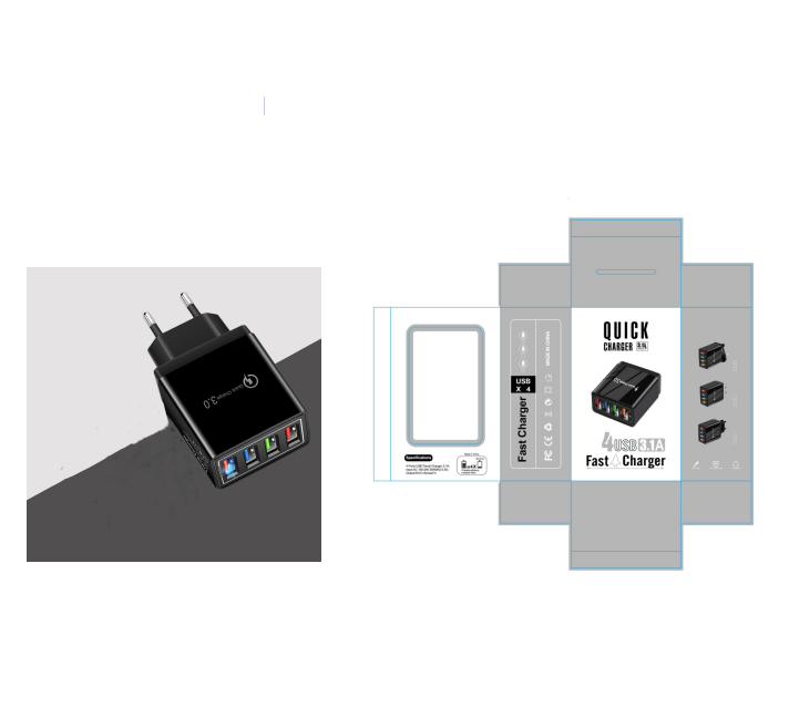 CHARGEUR USB QUICK CHARGE 3.0 ADAPTATEUR 4 PORTS