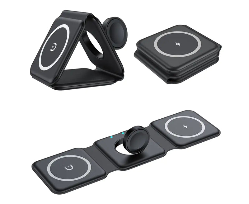CHARGEUR SANS FIL MULTIFONCTION MOBI 3-EN-1 15W STAND