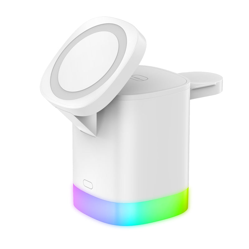 MAGNETIC CHARGEUR SANS FIL 3 EN 1 LUMIÈRE AMBIANTE RGB