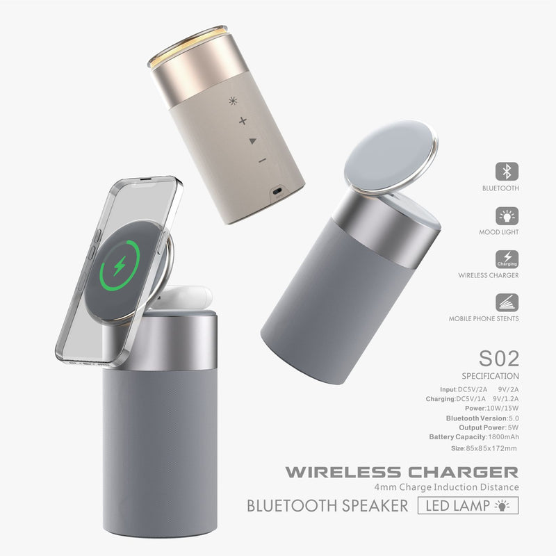 CHARGEUR SANS FIL MULTIFONCTION 3 EN 1 BLUETOOTH PORTABLE