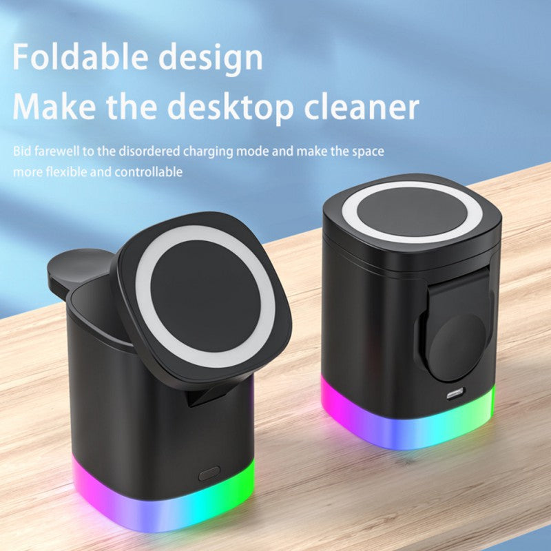 MAGNETIC CHARGEUR SANS FIL 3 EN 1 LUMIÈRE AMBIANTE RGB