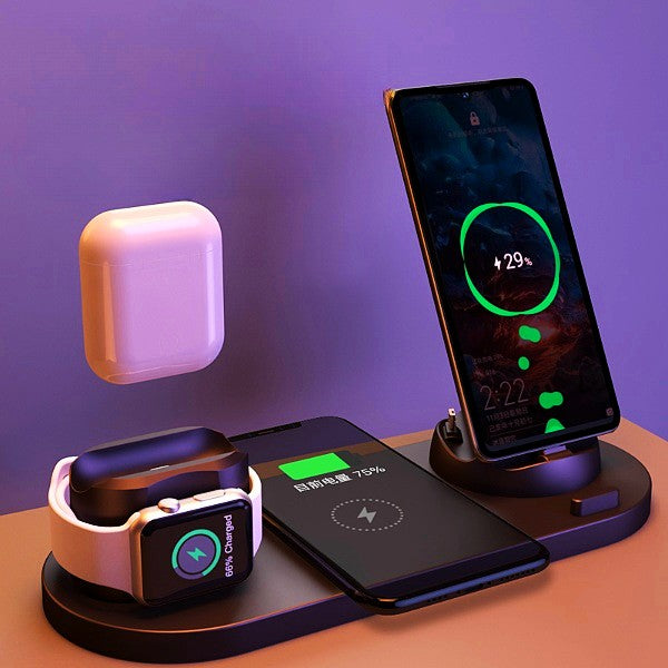 SUPPORT DE CHARGEUR SANS FIL 6 EN 1 COMPATIBLE